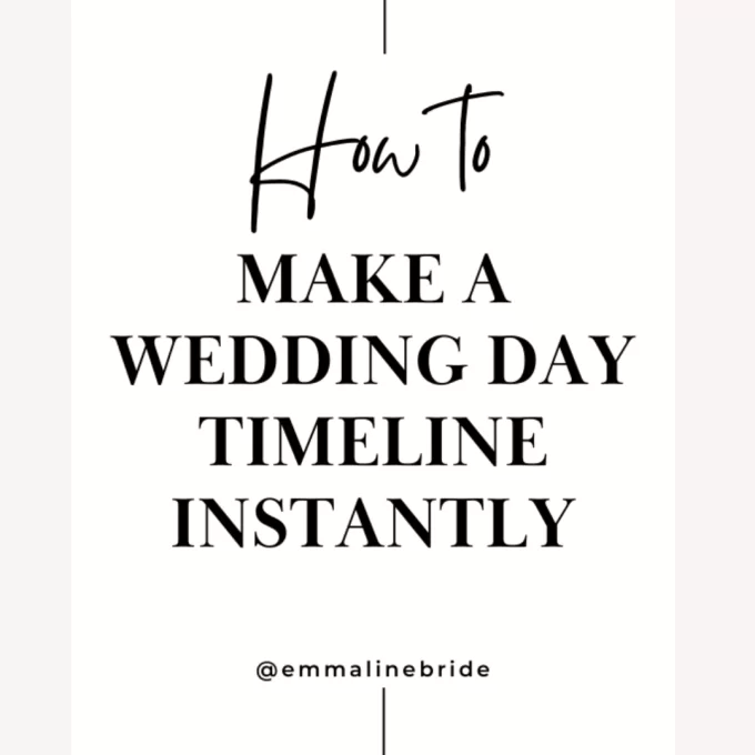 suggested wedding day timeline