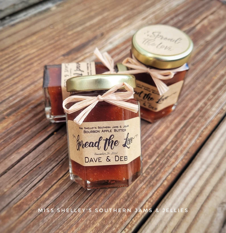 mini apple butter jar favors