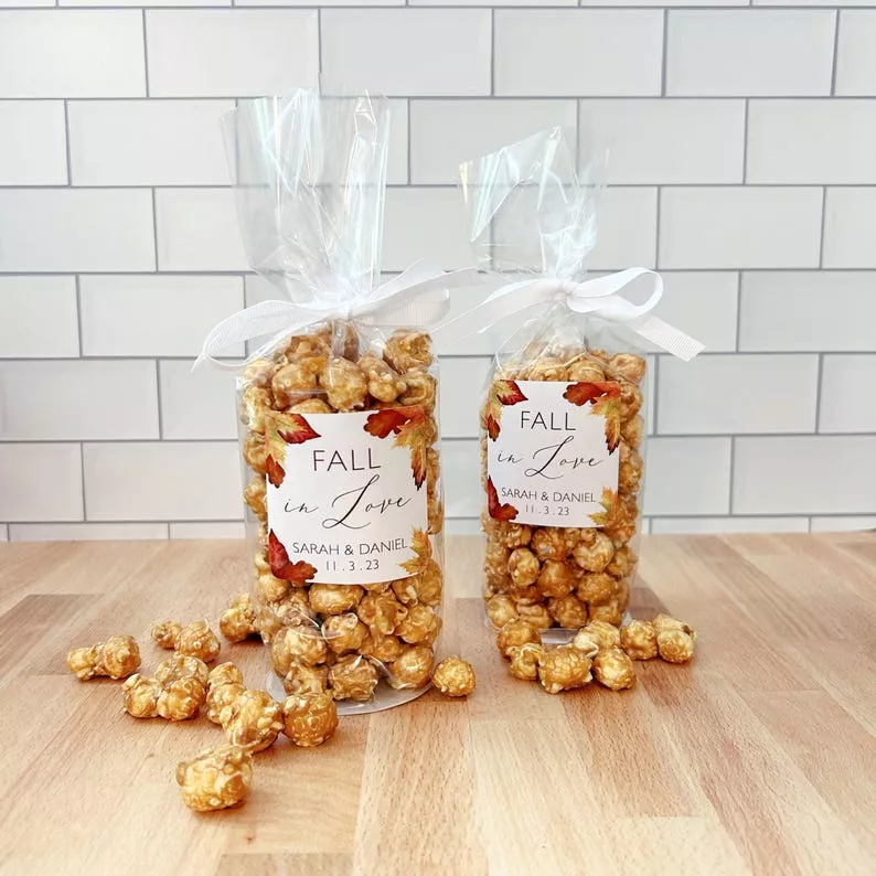 caramel popcorn favor bags for fall