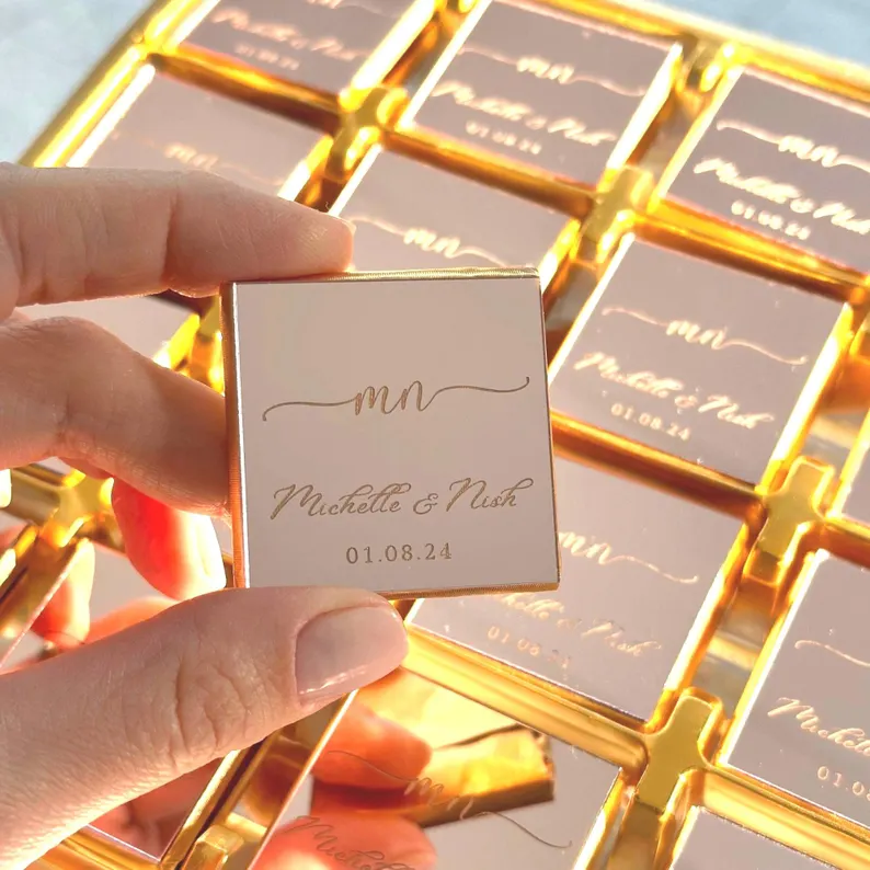 personalized chocolate favors for fall weddings