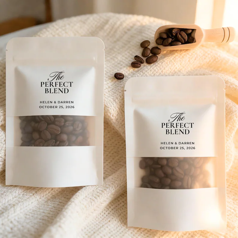 personalized coffee wedding favor bags