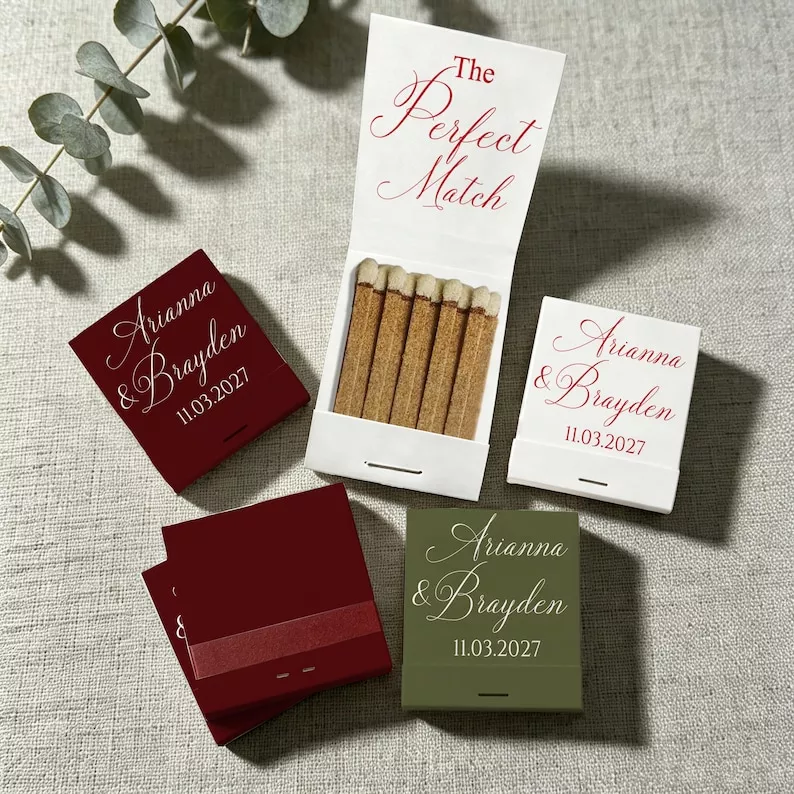 personalized matchbook wedding favors