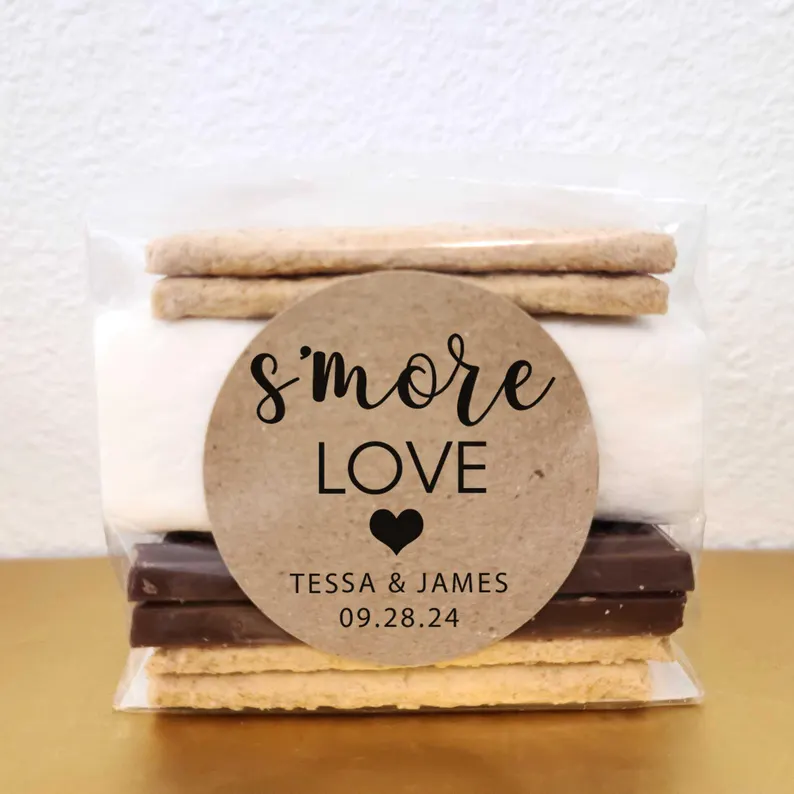s'mores kits for fall wedding favors