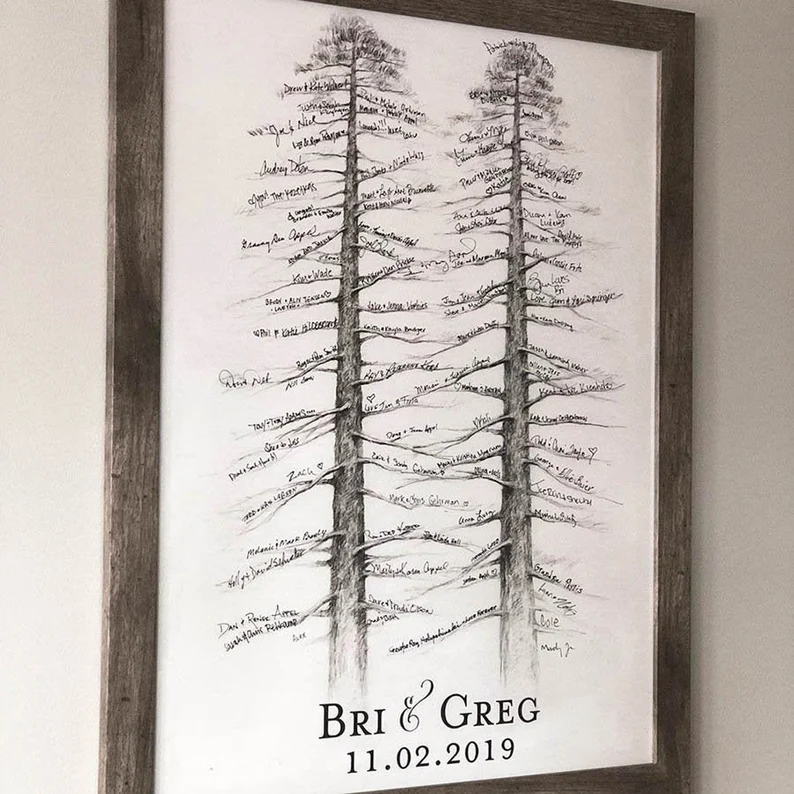 wedding guest book tree for signatures
