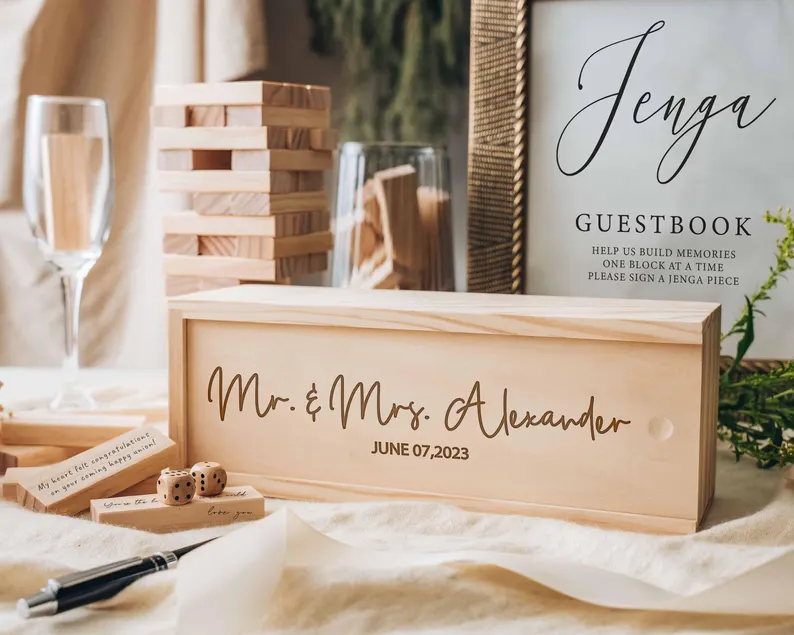 wooden blocks guest book alternative