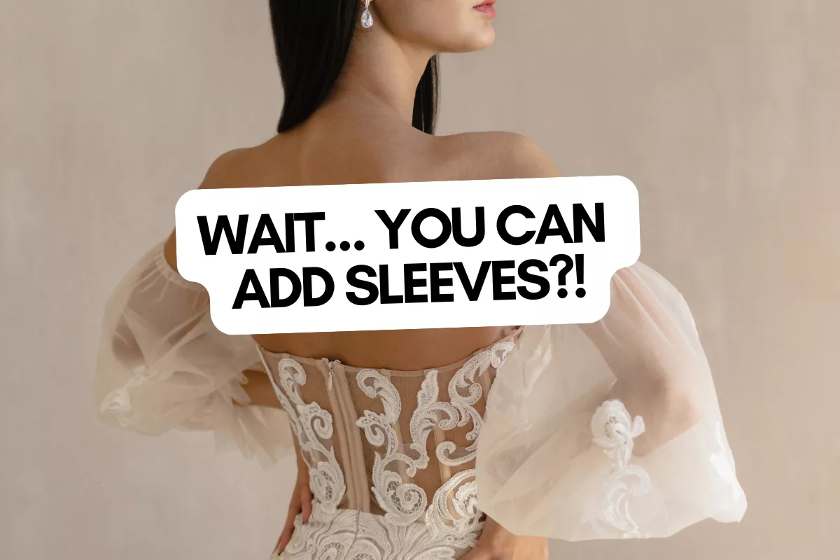 detachable wedding dress sleeves that can be added to a wedding gown