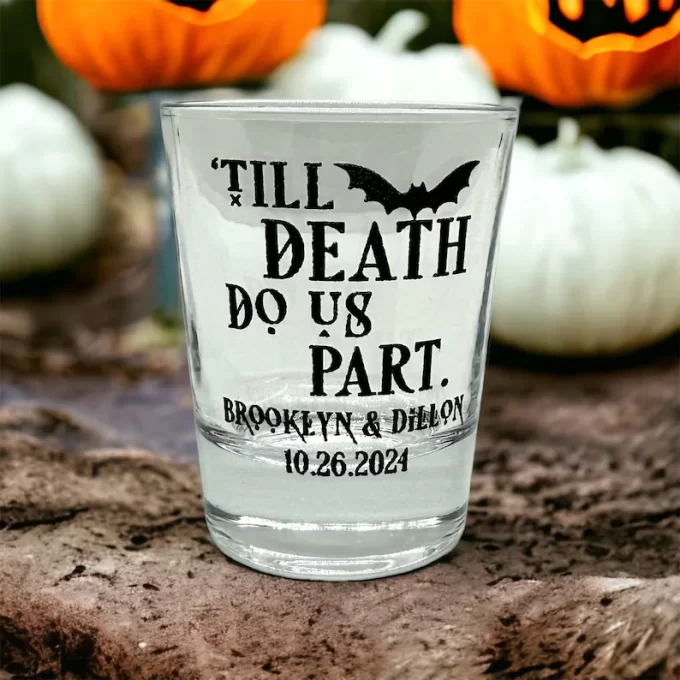Halloween wedding shot glasses