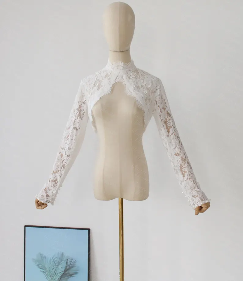 sheer bridal topper with sleeves