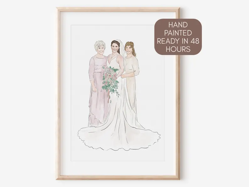 custom portrait for mother of the bride