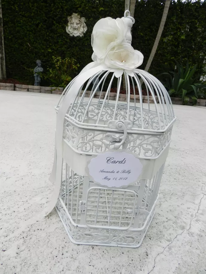 vintage birdcage wedding card holder