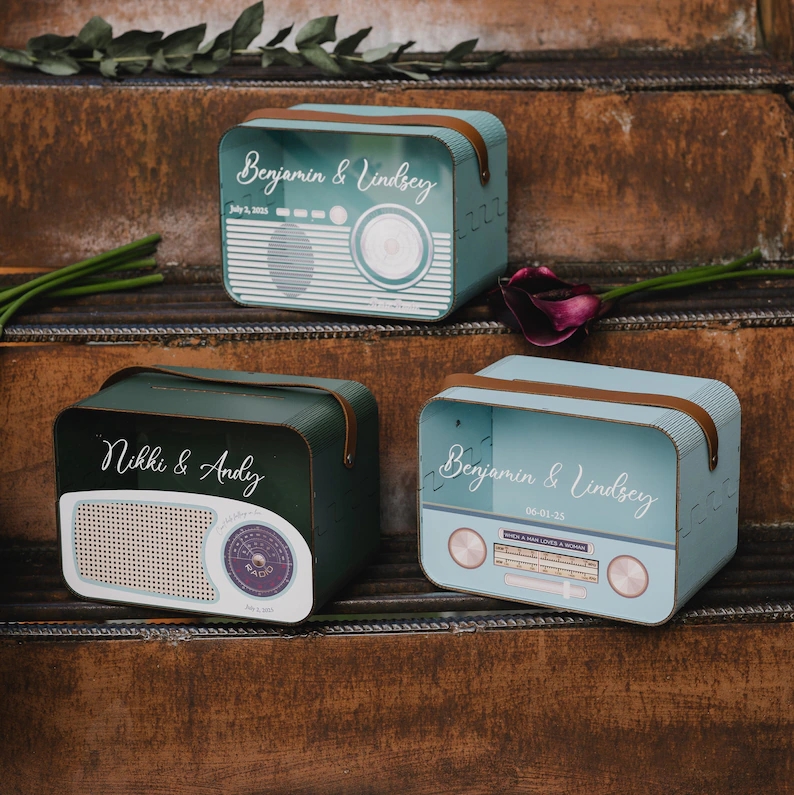 radio style wedding card box