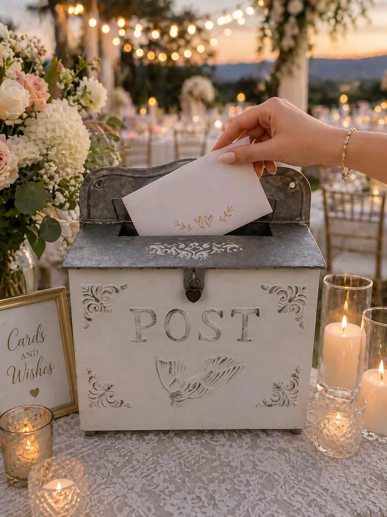 vintage wedding card box