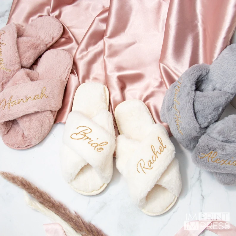 bridesmaid slippers as proposal under 10