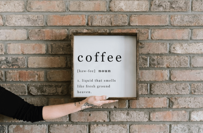 coffee definition funny sign for kitchen or office - best wood sign gifts