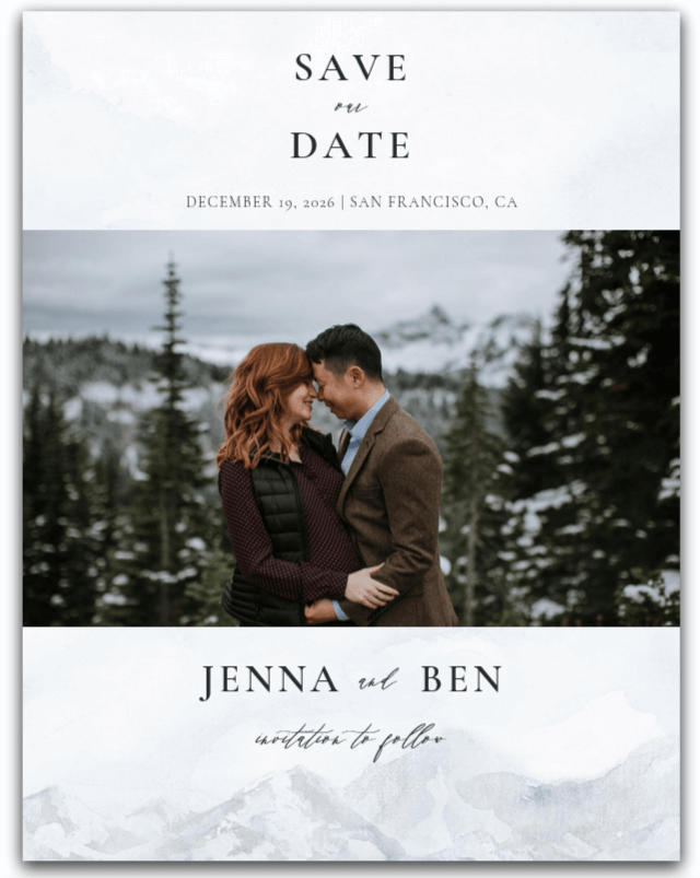 digital save the date design with photo