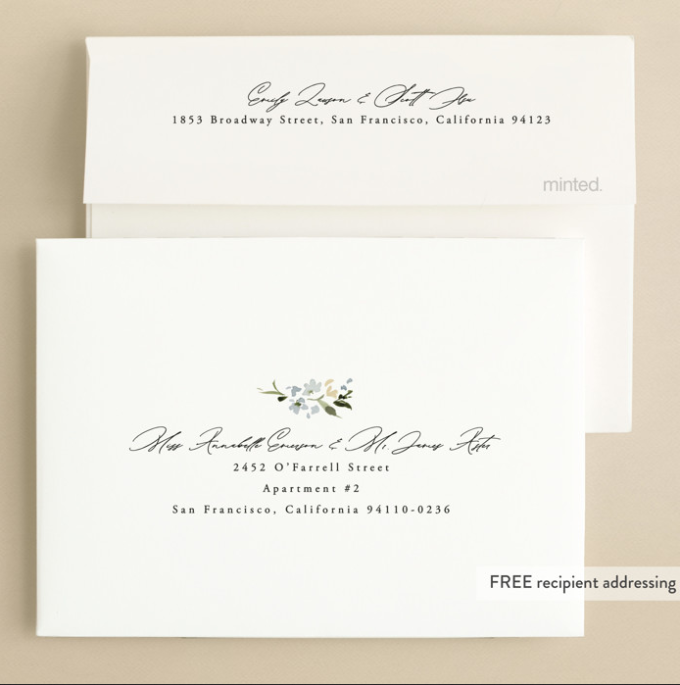 free guest addressing on envelopes