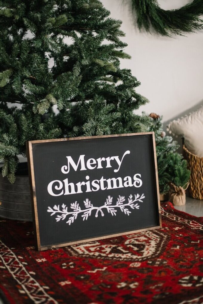 large wood merry christmas sign