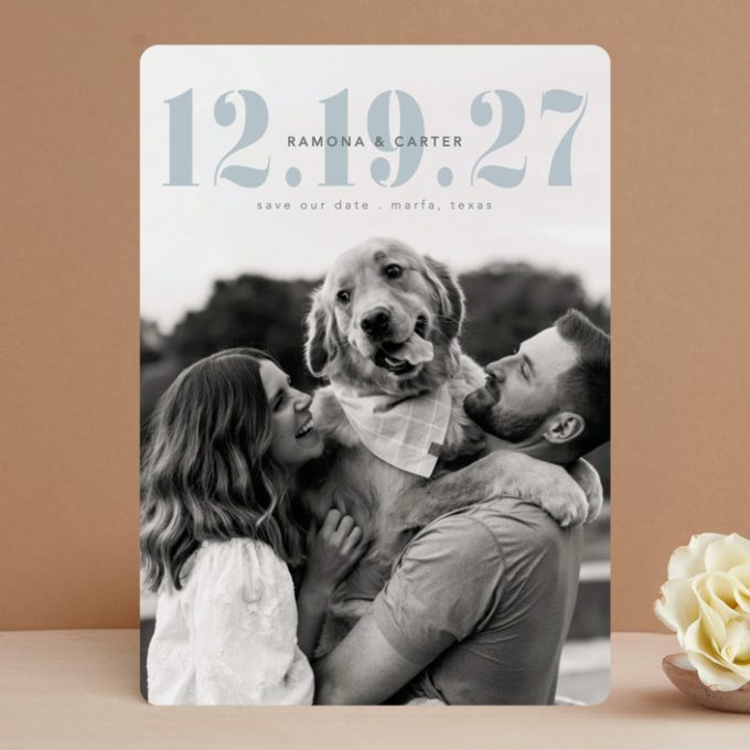 photo save the date with dog