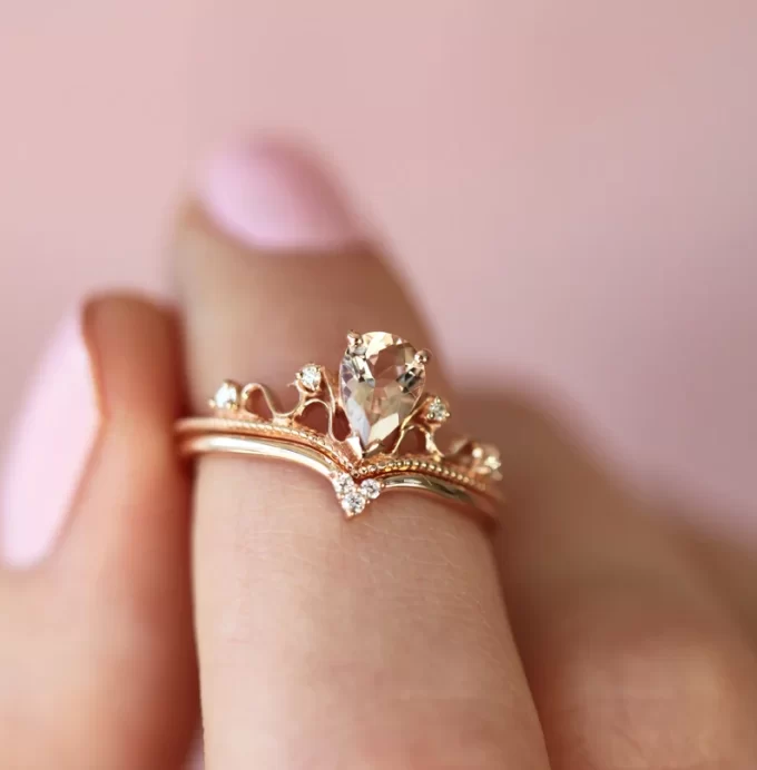 tiara shape vintage engagement ring