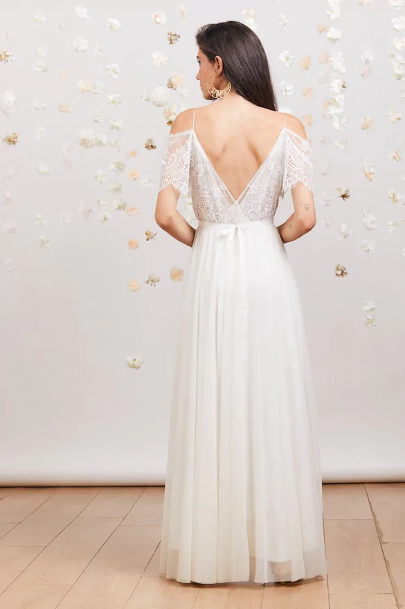 Open Back Wedding Dress Made of Lace