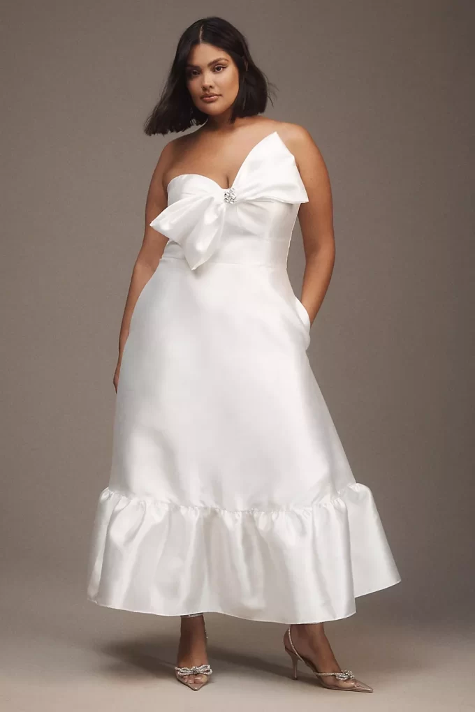 Wedding Shower Dress with Bow on Front