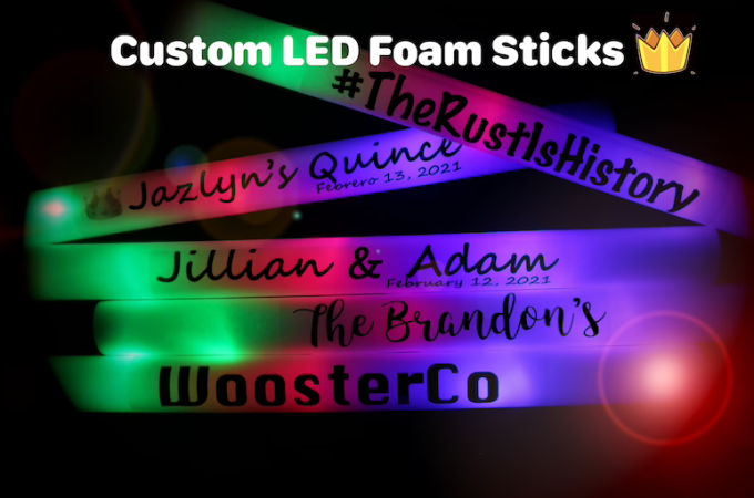 personalized wedding glow sticks
