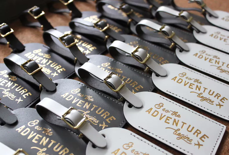 luggage tag destination wedding favors