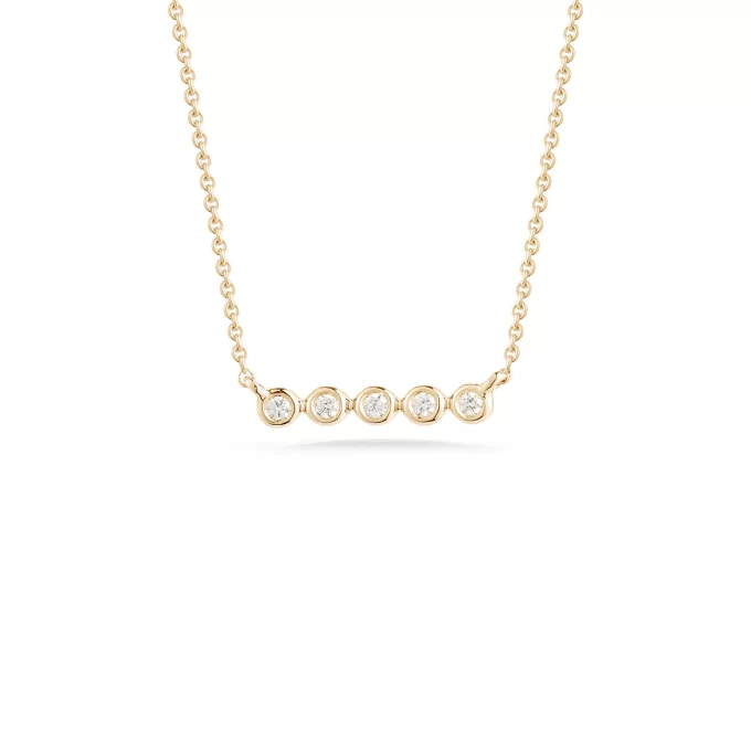 gold mini bezel bar necklace