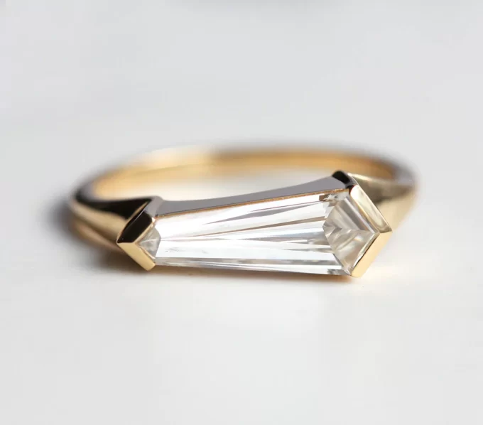 Gold Band Geometric Shape Ring