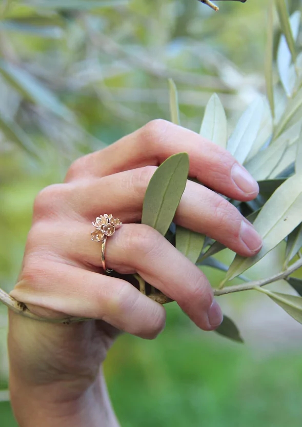 lily of the valley flower engagement ring