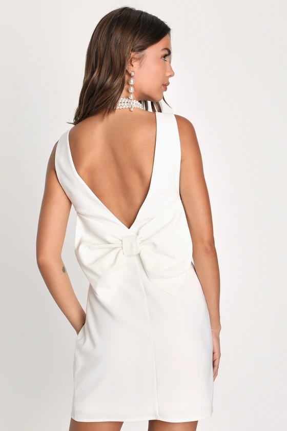 Bridal Shower Dress With Bow On Back