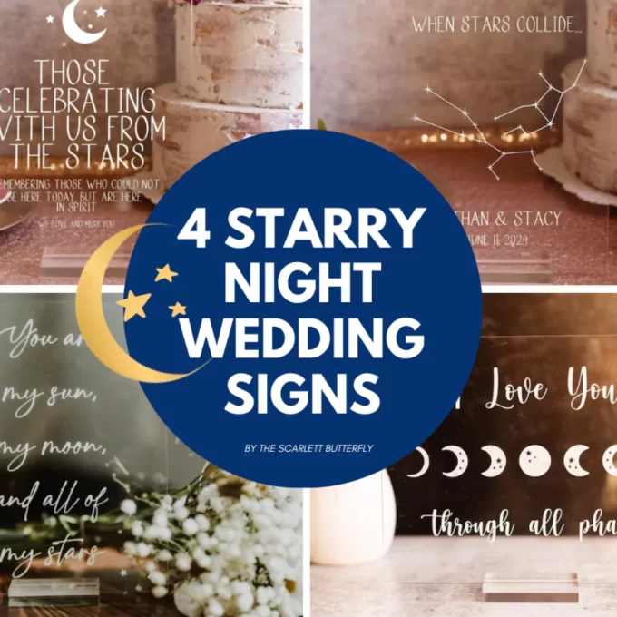 Starry Night Wedding Signs