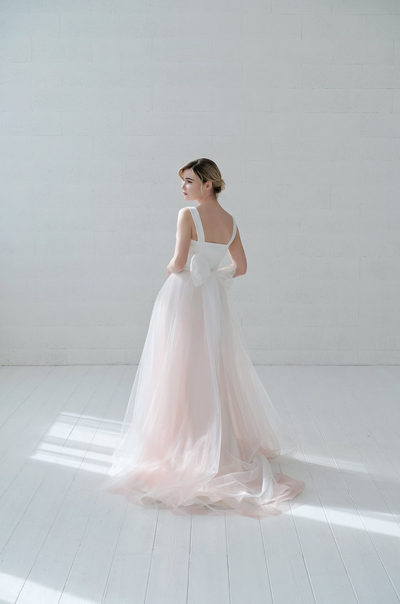 wedding overskirt with bow