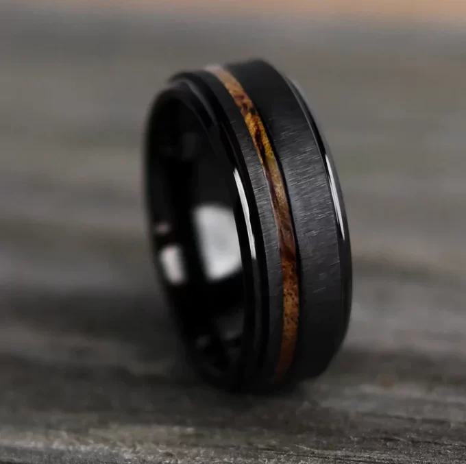 black koa hawaiian wood ring