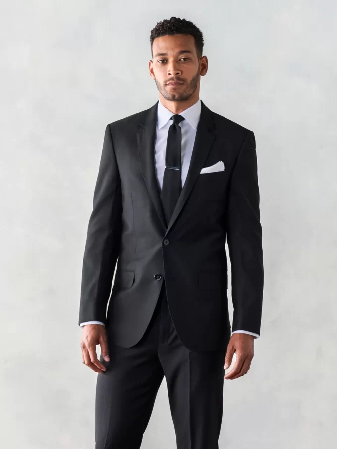 black suit for groomsmen or groom