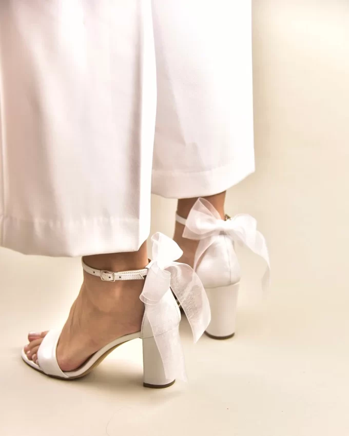 bow backed wedding heels