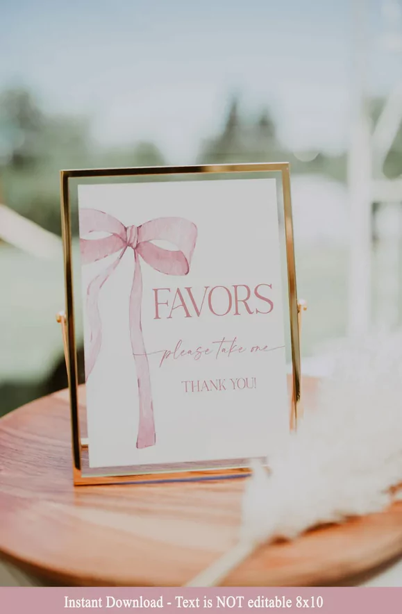 bow favors sign