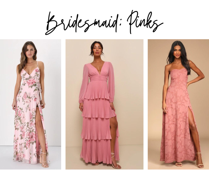 bridesmaid pink dresses