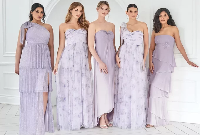 lavender bridesmaid dress mix and match styles