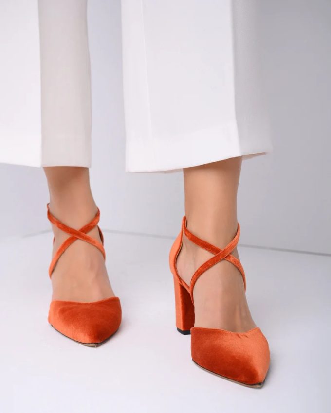 orange rust wedding shoes