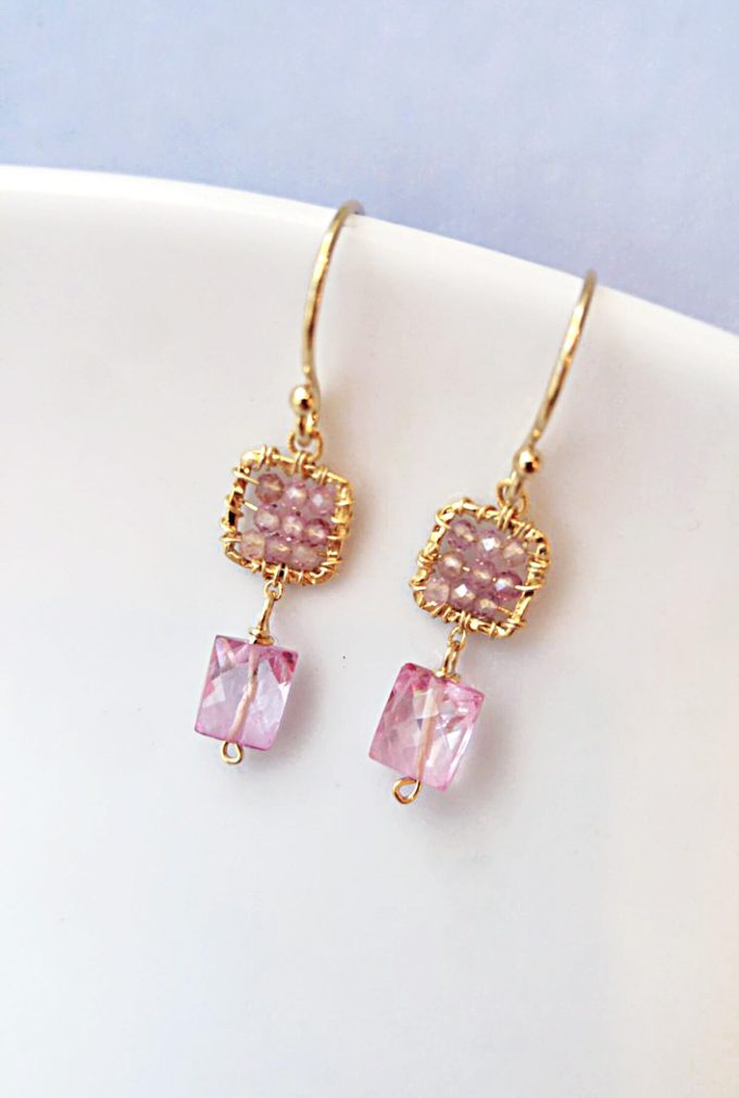 pink topaz earrings