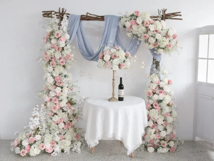 pink flower wedding decor