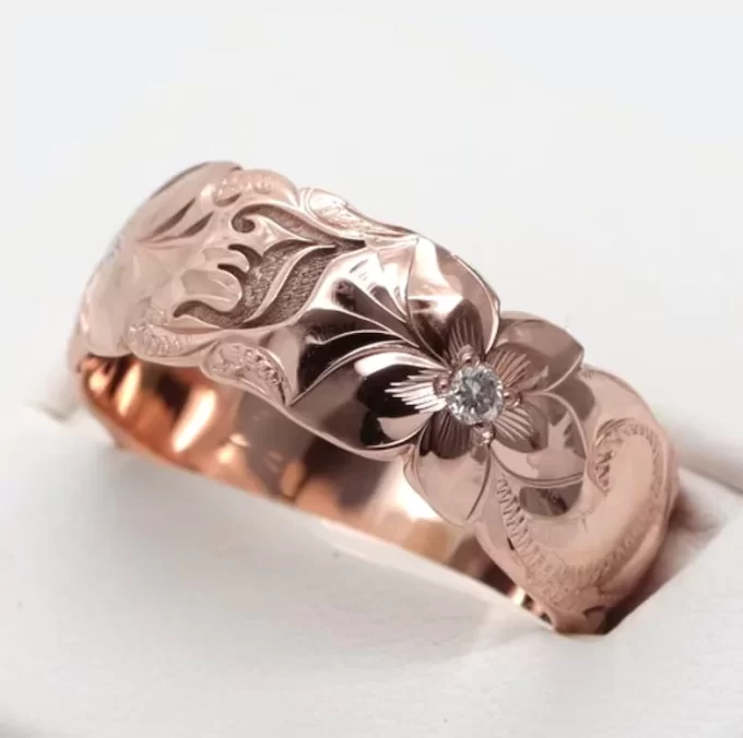 rose gold Hawaiian wedding ring