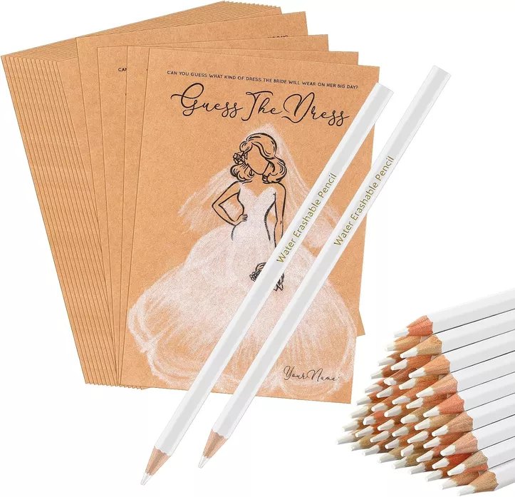 guess the dress sketch bridal shower game