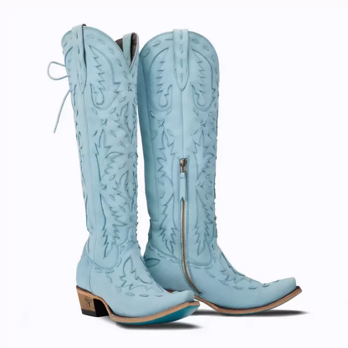 tall powder blue cowgirl boot
