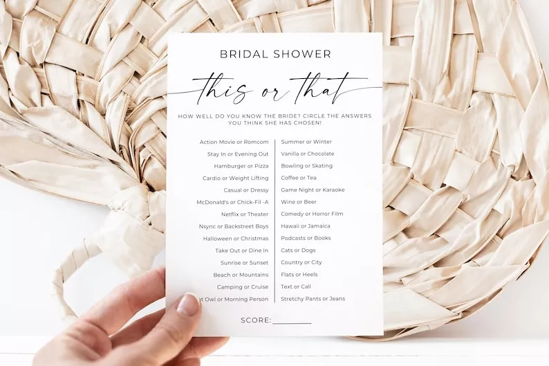 this or that bridal shower game