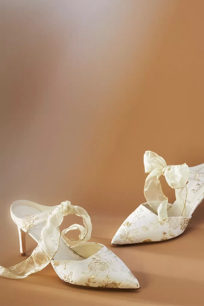 vintage inspired brocade wedding heels