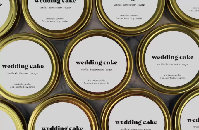 wedding cake scented candles