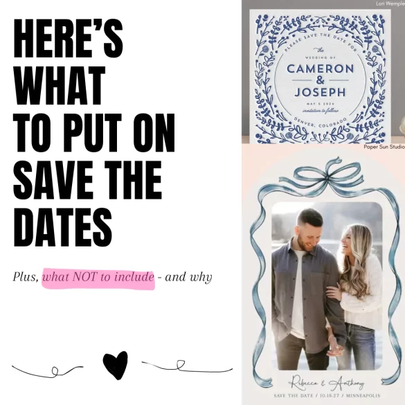 what to put on save the dates for wedding