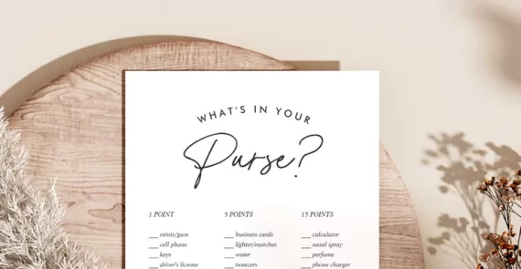 whats in your purse bridal shower game